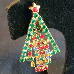 Vintage New Christmas Tree Trembler Earrings